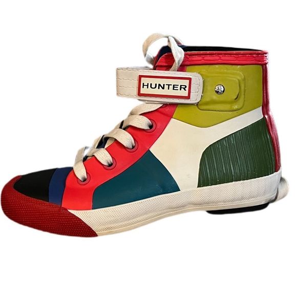 HUNTER | Hi-Top | Lined | Waterproof |Lace Up & Velcro Colorblock Sneakers - Picture 7 of 15